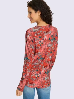 Chemisier en viscose avec col en V et motifs paisley