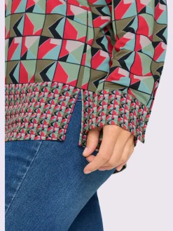 Chemisier léger avec col chemise et motif géométrique