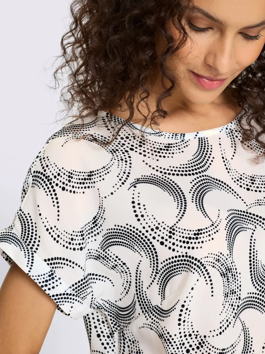 Chemisier léger en polyester recyclé à motif abstrait