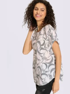 Chemisier léger en polyester recyclé à motif abstrait