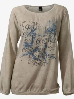 Chemisier léger à manches élastiquées aux motifs vintage