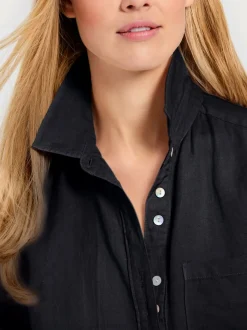 Chemisier long à col chemise avec poches et manches longues