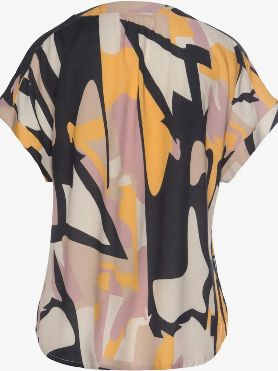 Chemisier à manches courtes avec motif graphique en viscose