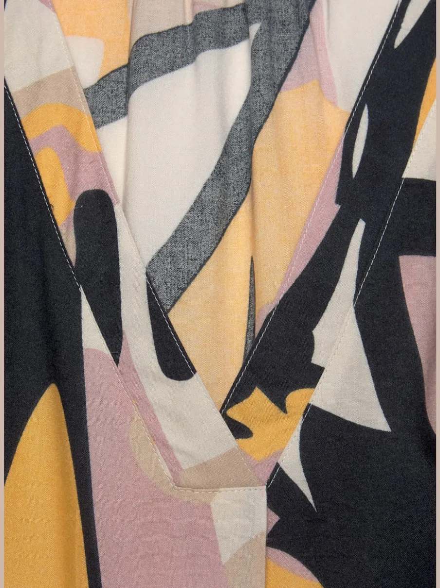 Chemisier à manches courtes avec motif graphique en viscose