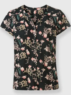 Chemisier à manches courtes motif floral en viscose douce
