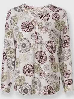 Chemisier à manches longues en viscose à imprimé floral