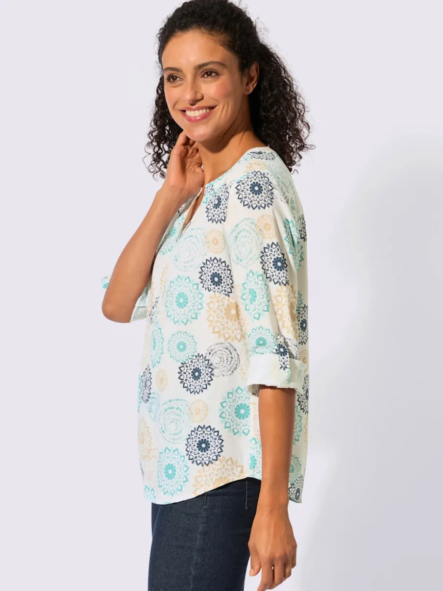 Chemisier à manches longues en viscose à imprimé floral