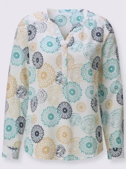 Chemisier à manches longues en viscose à imprimé floral