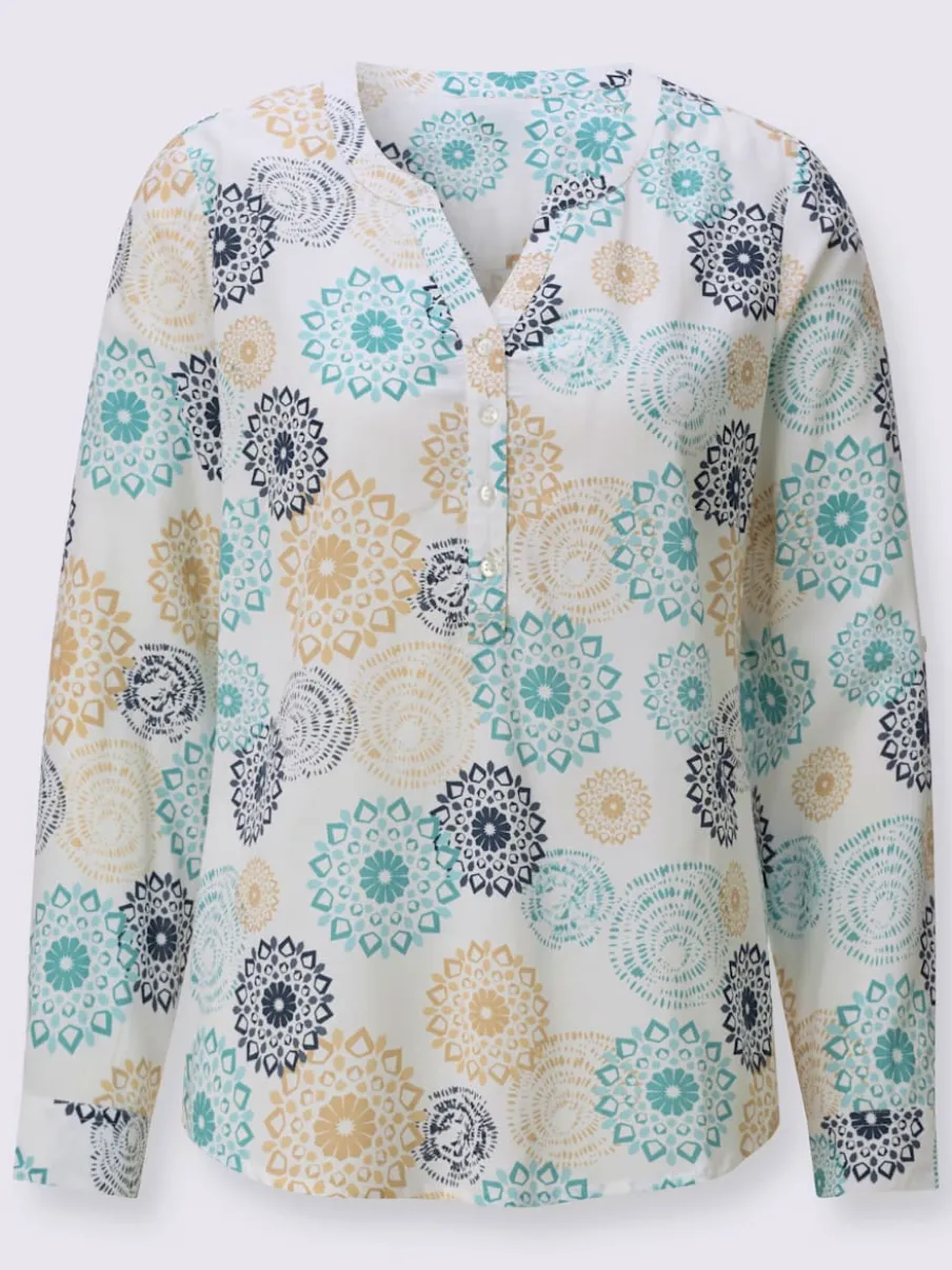 Chemisier à manches longues en viscose à imprimé floral