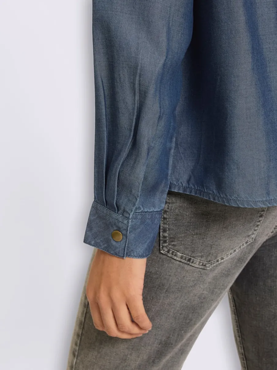 Chemisier à manches longues qualité denim