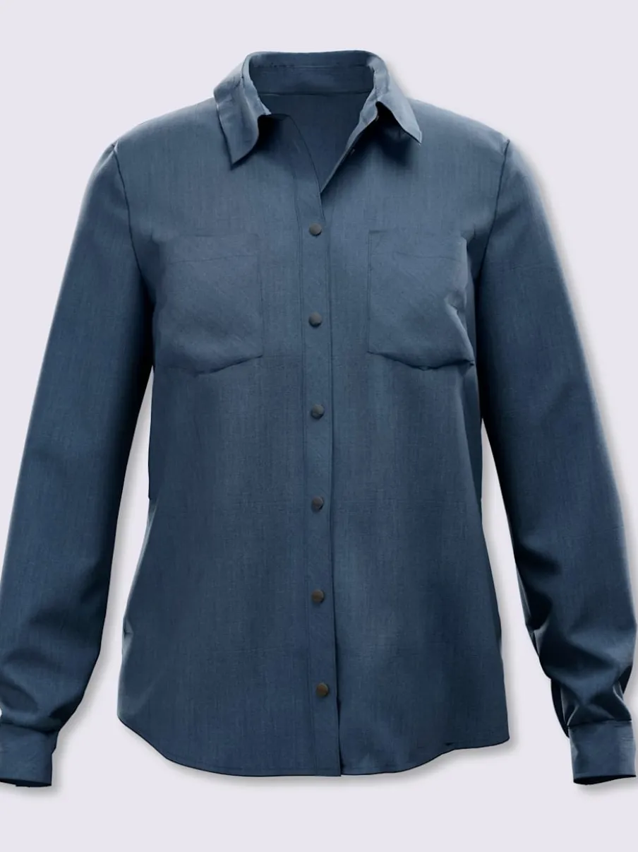 Chemisier à manches longues qualité denim