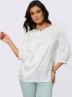 Chemisier à motif floral avec manches trois quarts