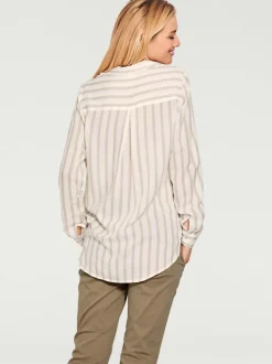 Chemisier à rayures avec col chemise et manches longues