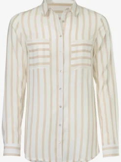 Chemisier à rayures avec col chemise et manches longues