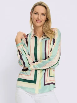 Chemisier à rayures avec col chemise et manches longues