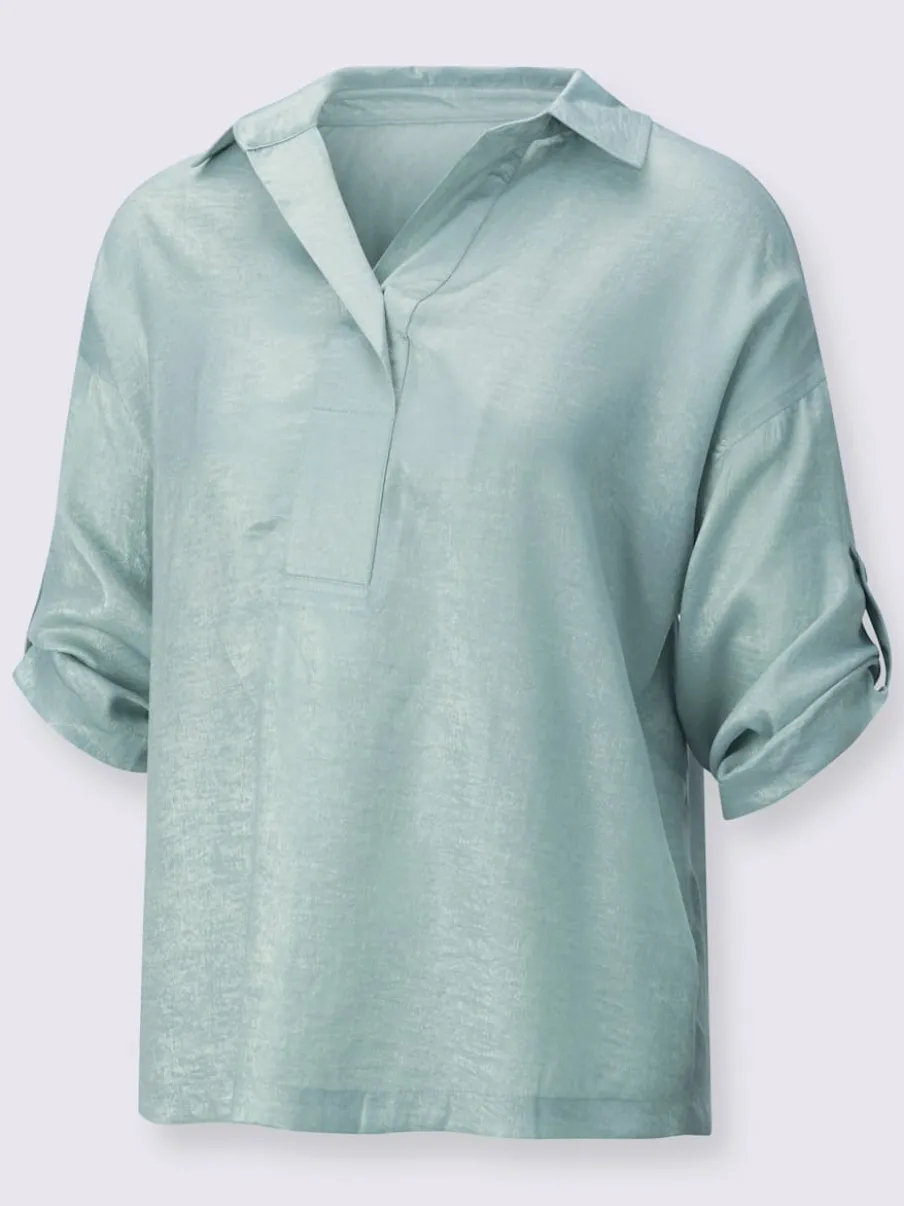 Chemisiers avec col chemise et manches retroussables élégantes