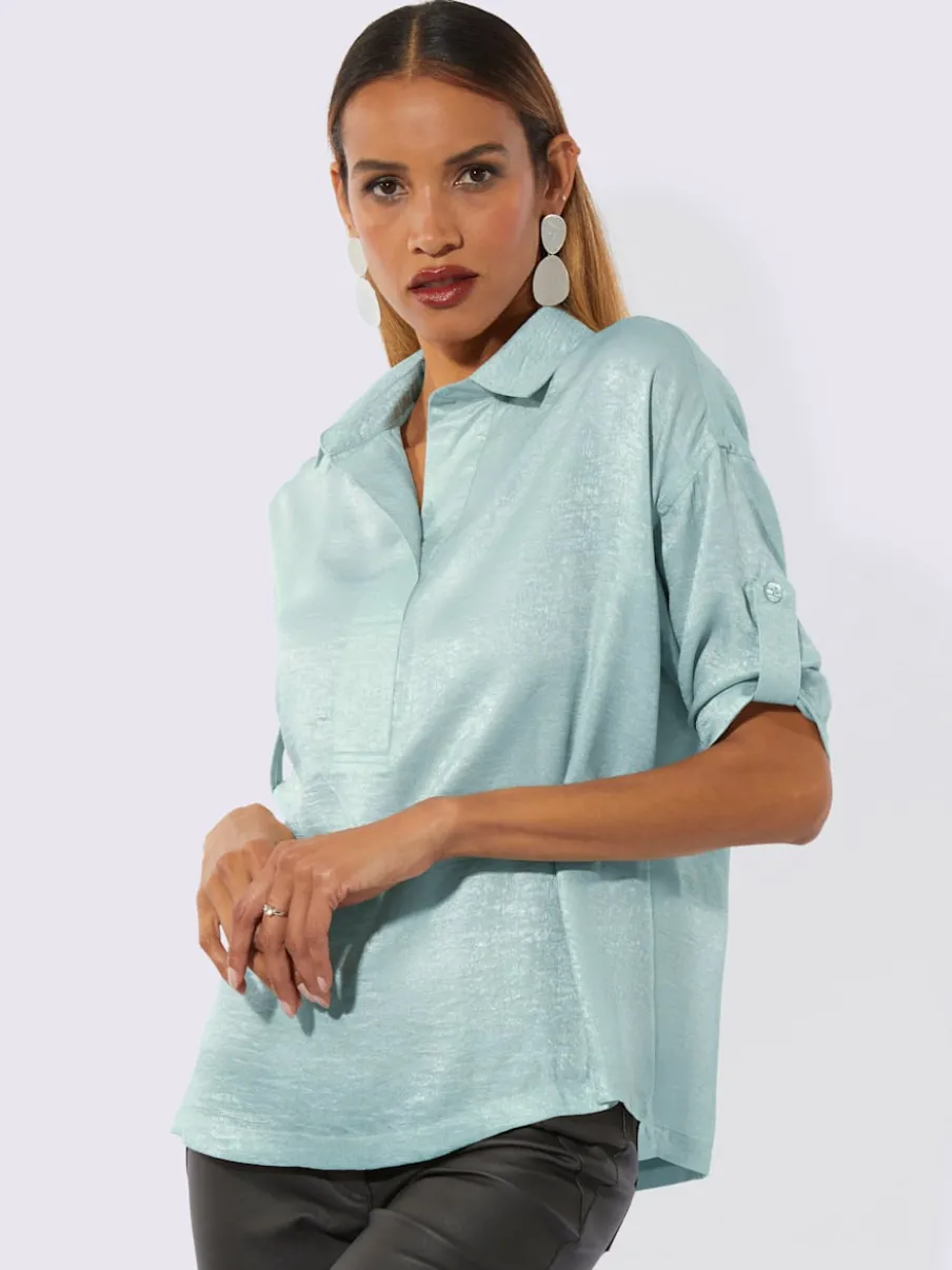 Chemisiers avec col chemise et manches retroussables élégantes