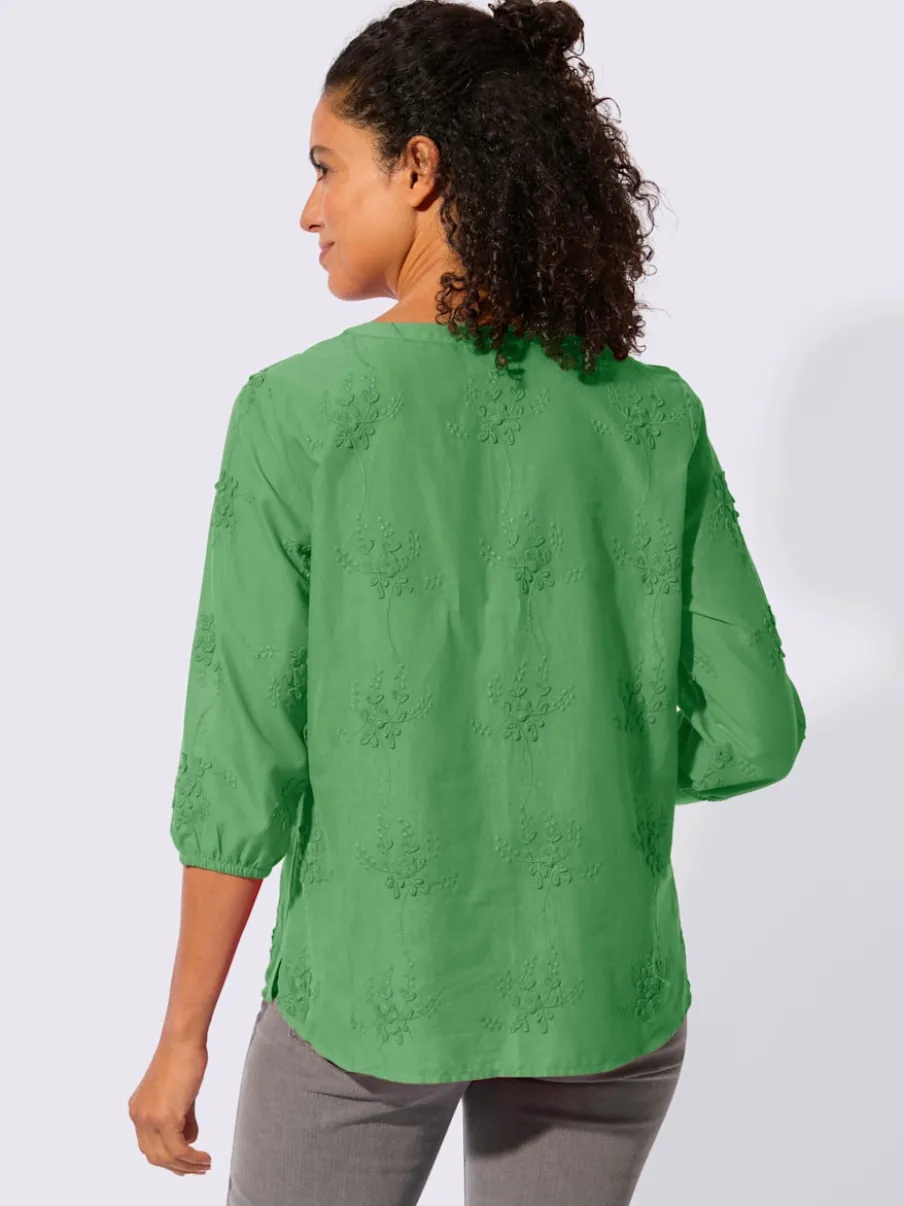 Chemisiers en coton avec broderie florale en 3D