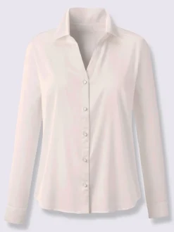 Chemisiers en satin avec col chemise et manches longues