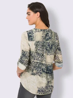 Chemisiers en viscose à motifs graphiques avec manches longues
