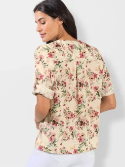 Chemisiers à imprimé floral avec manches réglables pratiques