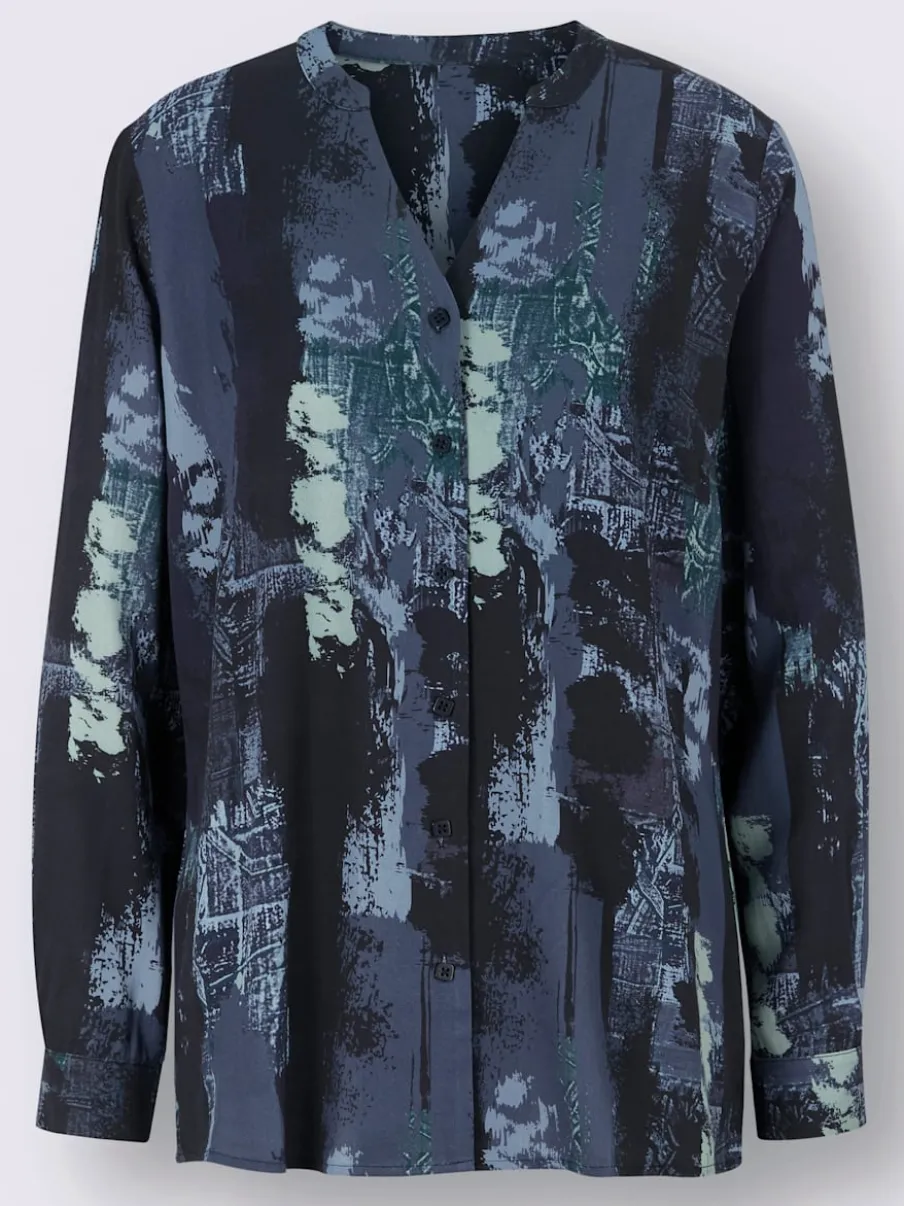 Chemisiers à manches longues en viscose avec motif flou