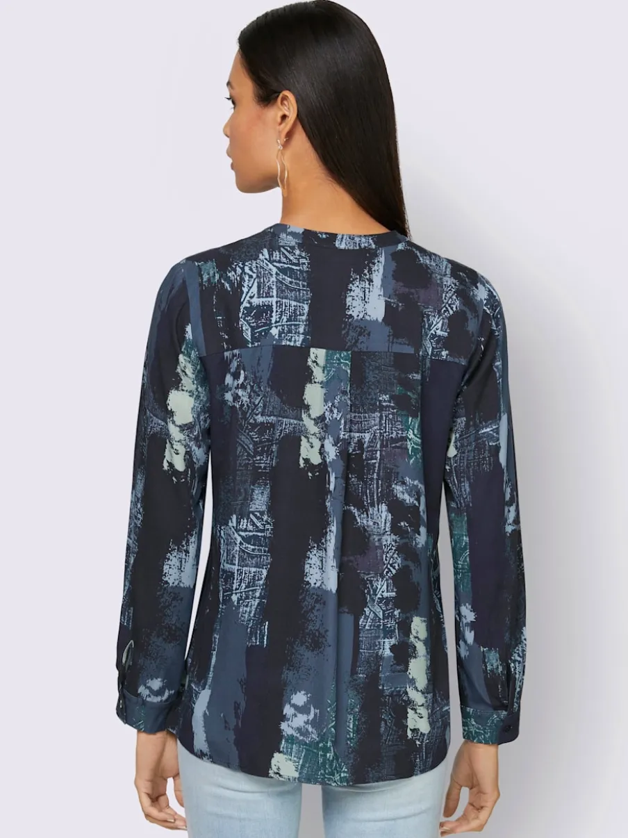 Chemisiers à manches longues en viscose avec motif flou