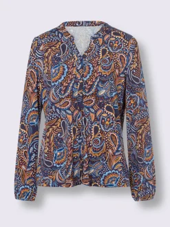 Chemisiers à motifs paisley avec encolure V et manches longues