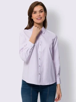 Chemisiers à rayures avec col chemise et boutons