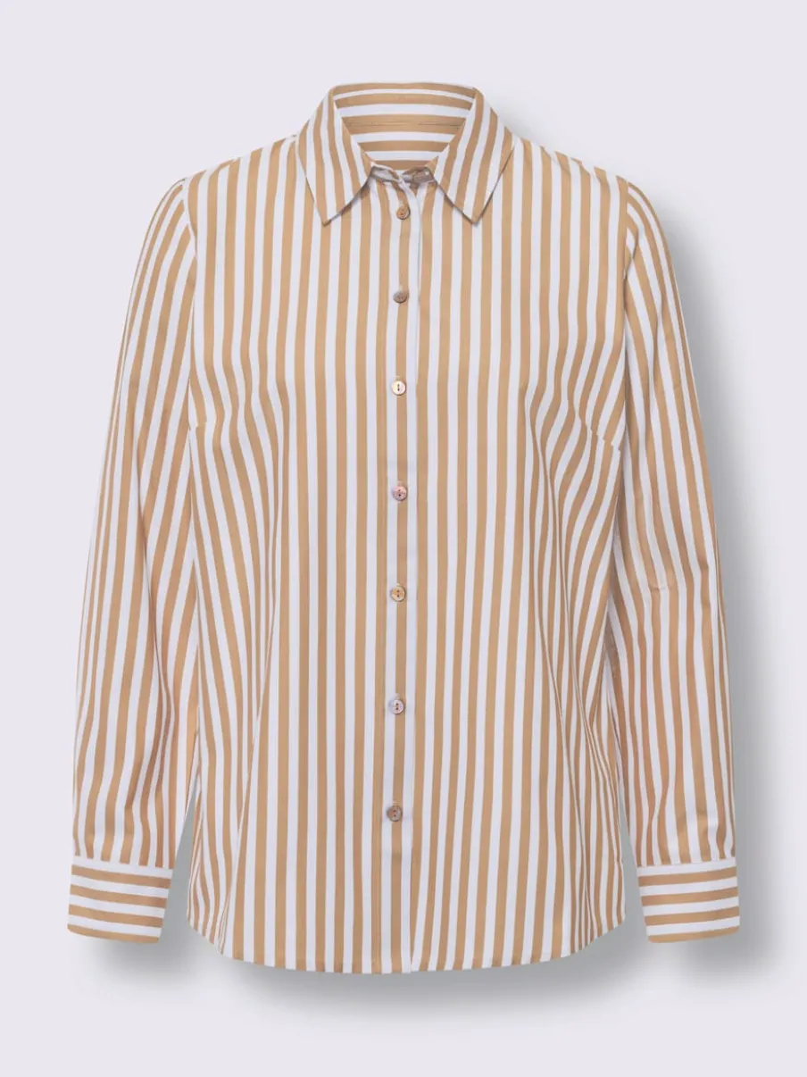 Chemisiers à rayures avec col chemise et boutons