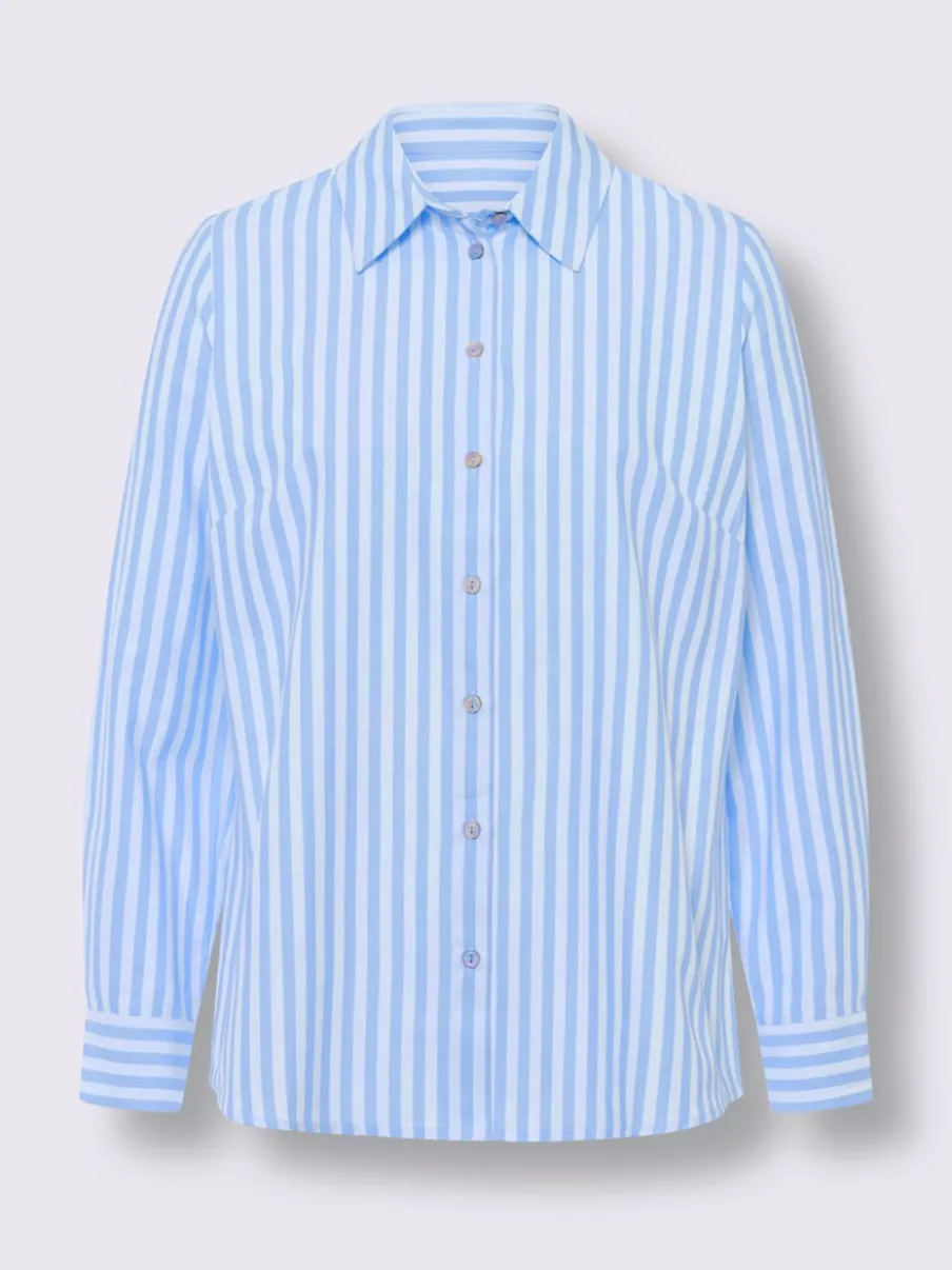 Chemisiers à rayures avec col chemise et boutons