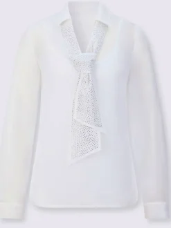 Chemisier vaporeux Georgette avec col chemise et lavallière en polyester recyclé