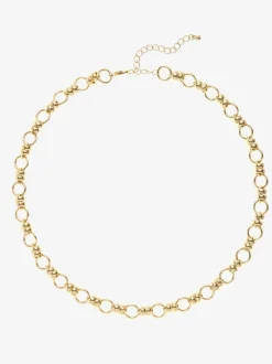 Collier design à maillons moderne : éléments ronds, sobres et accrochés entre eux pour un look tendance et élégant
