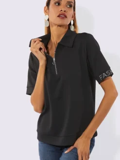 Col polo sportif manches courtes sweatshirt interlock modal doux