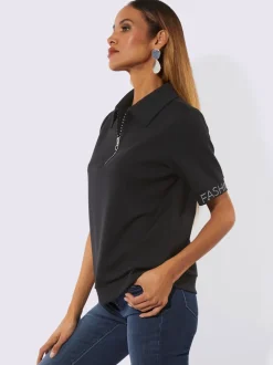 Col polo sportif manches courtes sweatshirt interlock modal doux