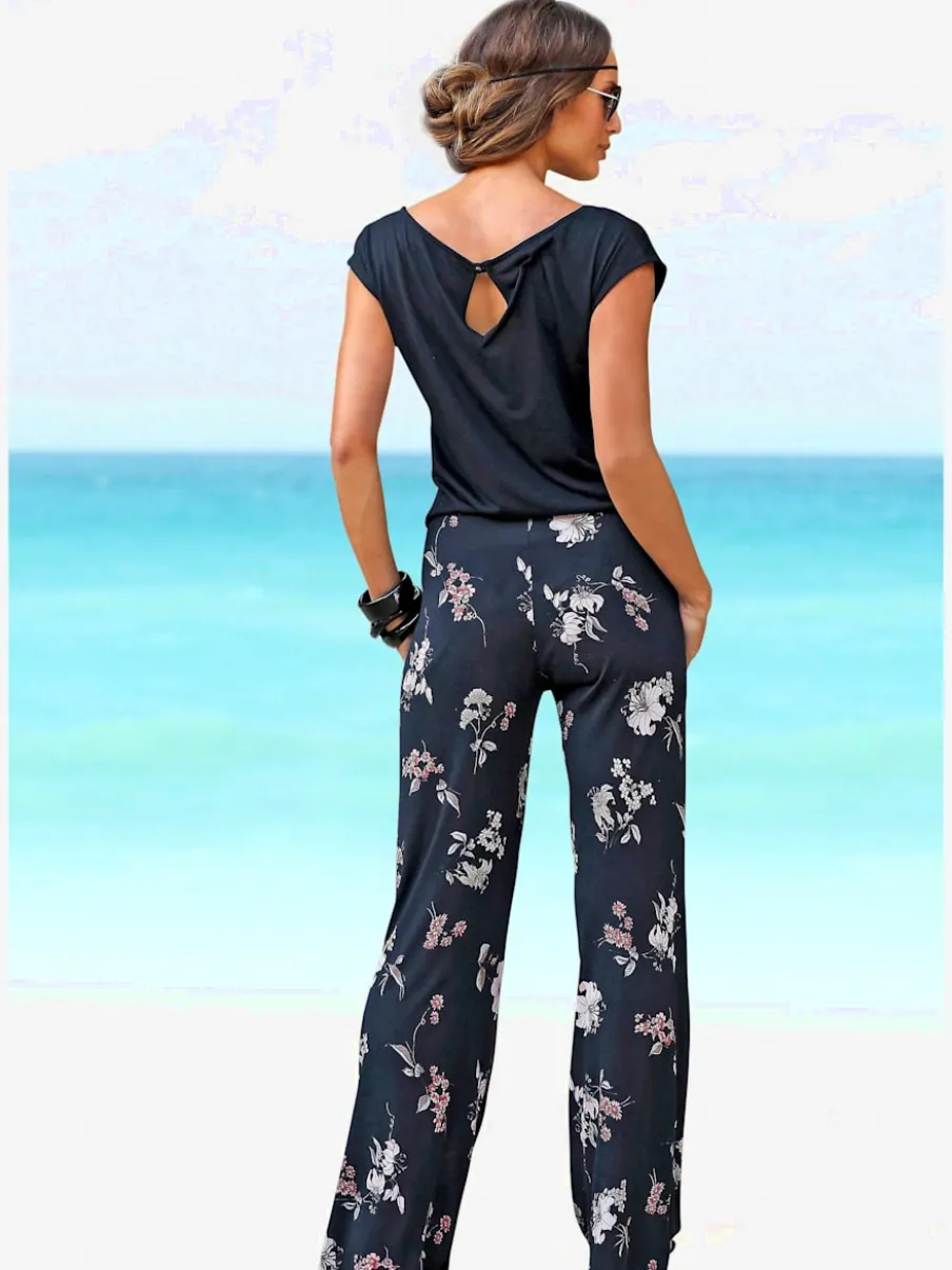 Combinaison aspect 2 en 1 à jambes extra-larges avec poches latérales
