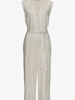 Combinaison courte avec patte de boutonnage et ceinture à nouer