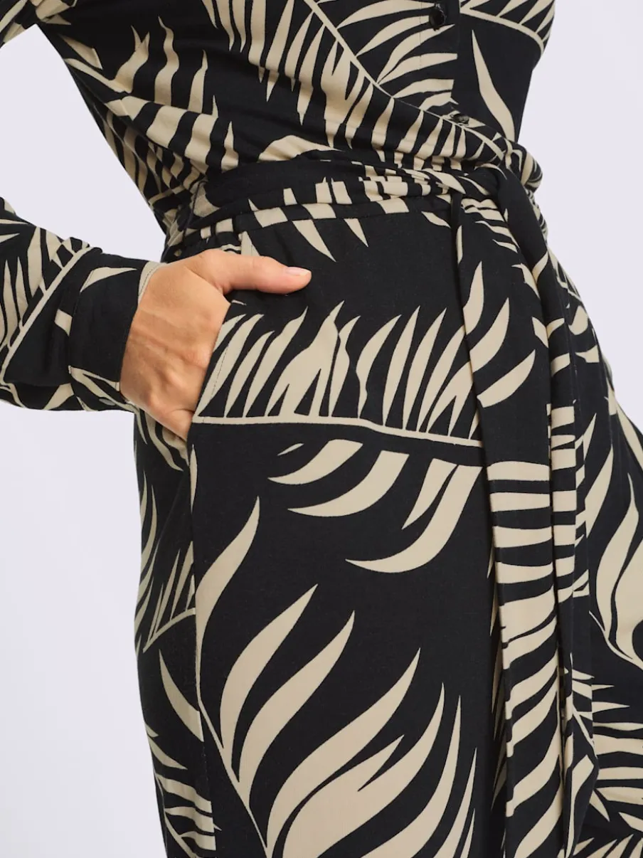 Combinaison à motif imprimé avec col chemise et poches