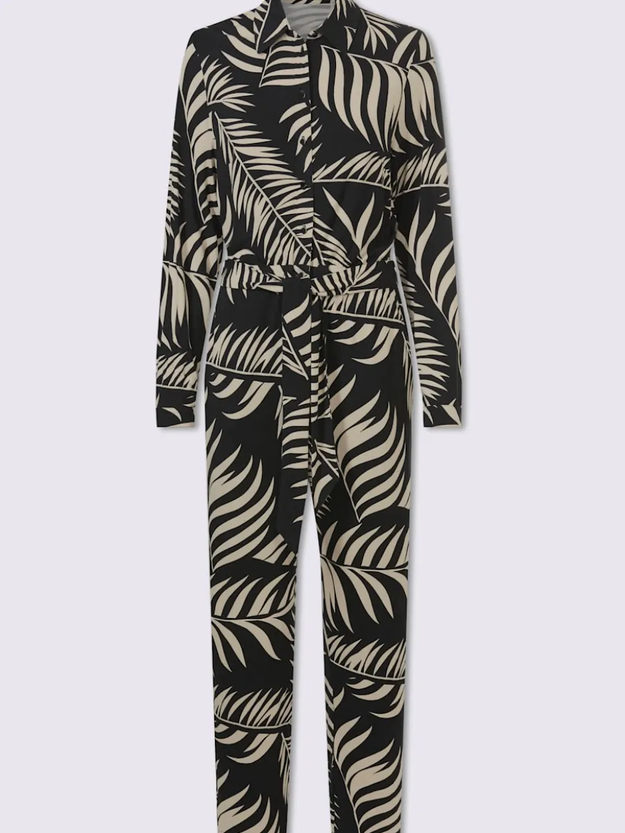 Combinaison à motif imprimé avec col chemise et poches