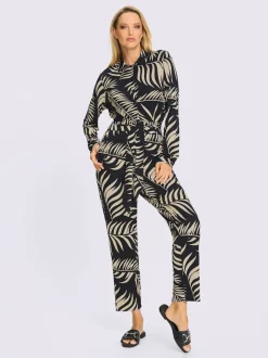 Combinaison à motif imprimé avec col chemise et poches
