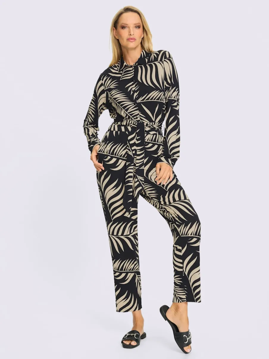 Combinaison à motif imprimé avec col chemise et poches