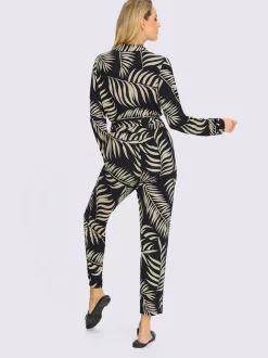 Combinaison à motif imprimé avec col chemise et poches