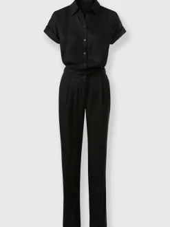Combinaisons à col chemise mancherons et taille soulignée