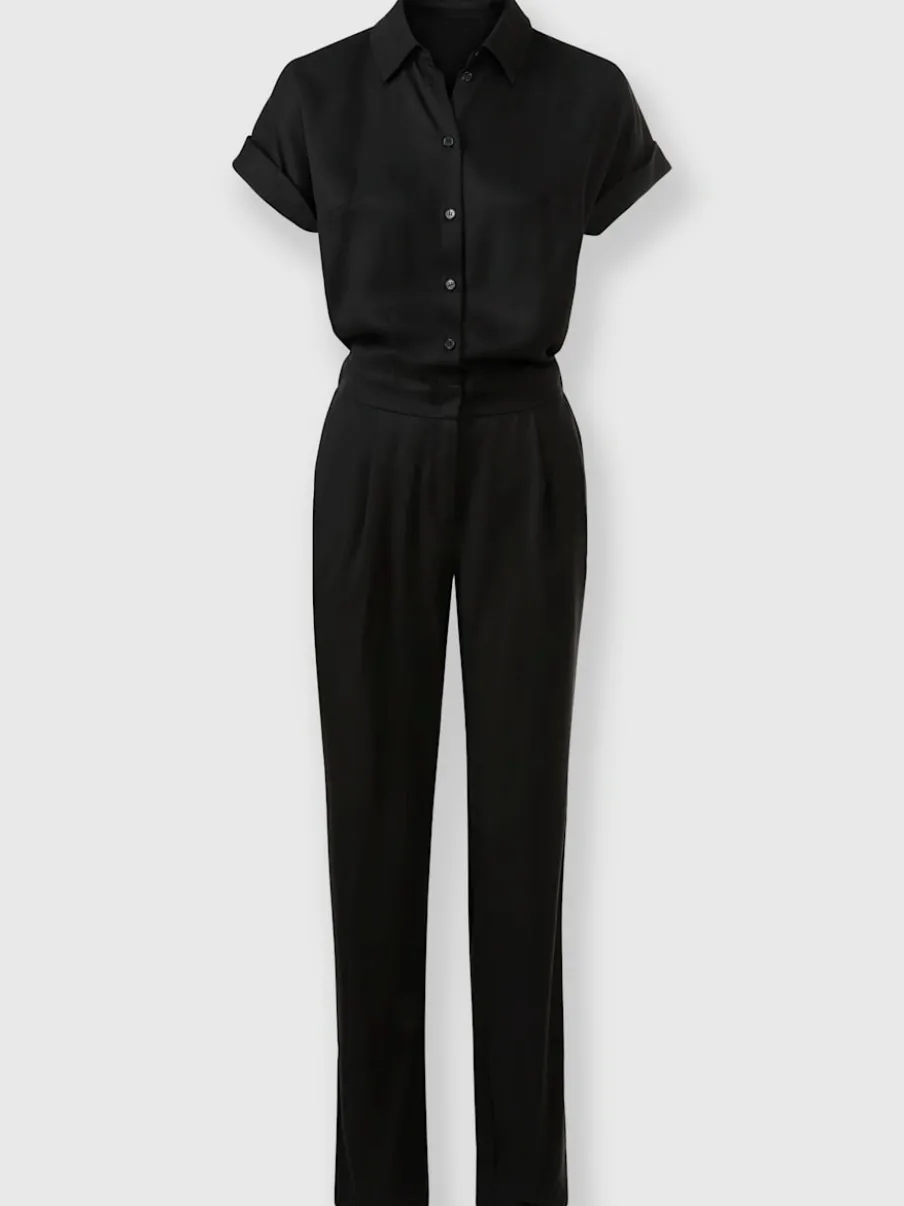 Combinaisons à col chemise mancherons et taille soulignée