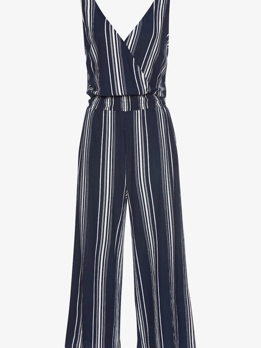 Combinaisons pantalons larges avec empiècement smocké rayé