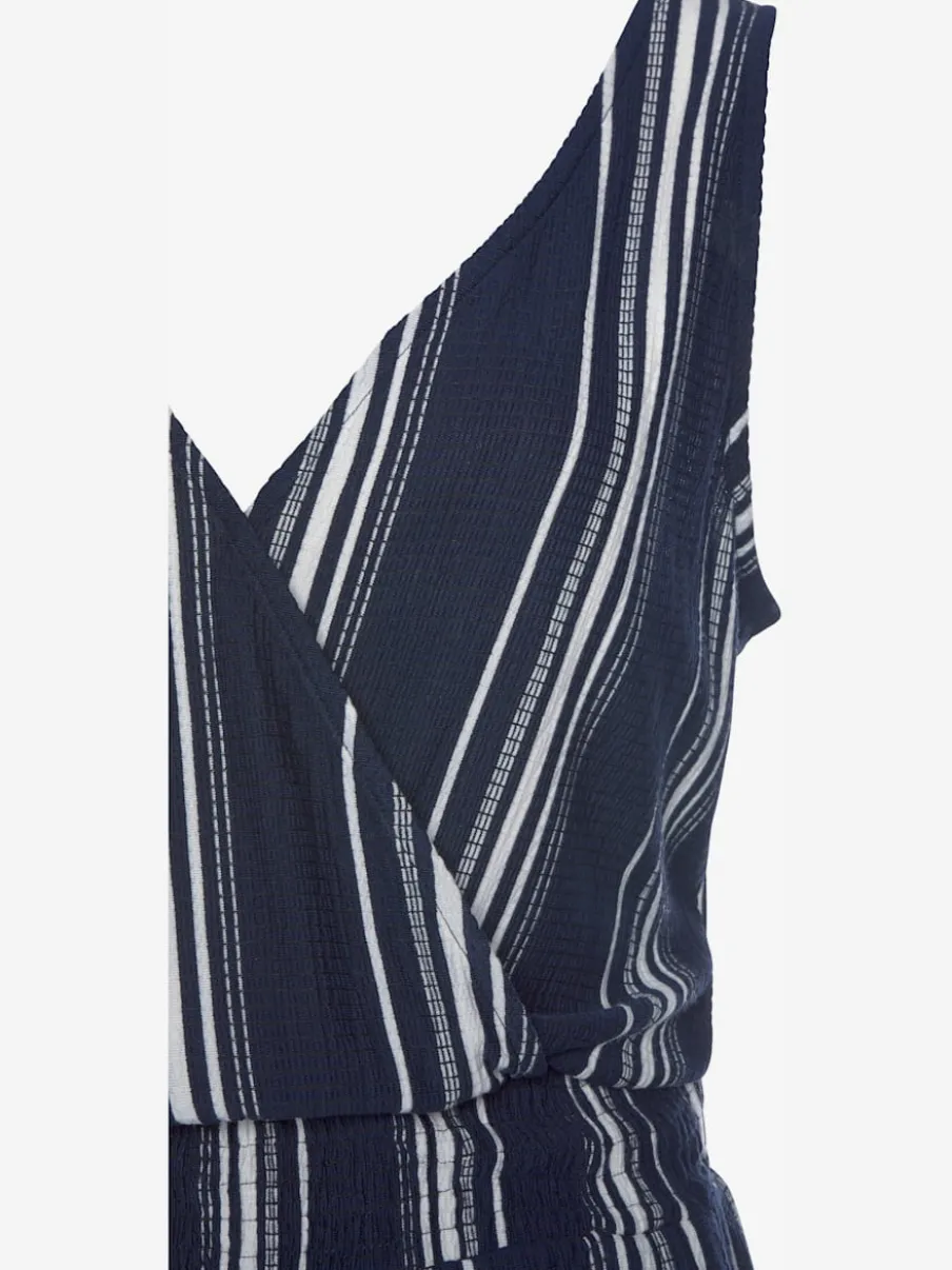 Combinaisons pantalons larges avec empiècement smocké rayé