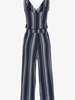 Combinaisons pantalons larges avec empiècement smocké rayé