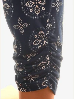 Corsaire d'été en viscose à imprimé floral avec ceinture élastique