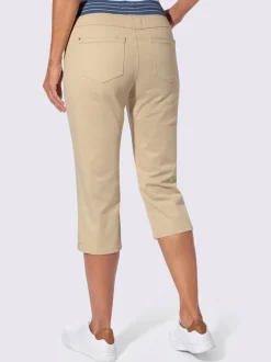 Corsaire en jean avec ceinture élastique et fentes latérales