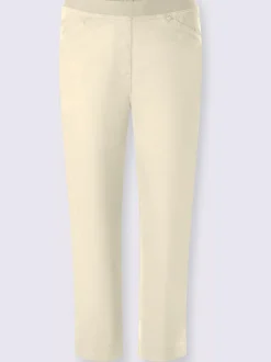 Corsaire à poches avec ceinture élastique et broderie décorative